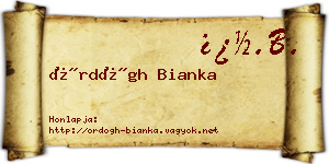 Ördögh Bianka névjegykártya