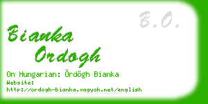 bianka ordogh business card