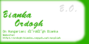 bianka ordogh business card